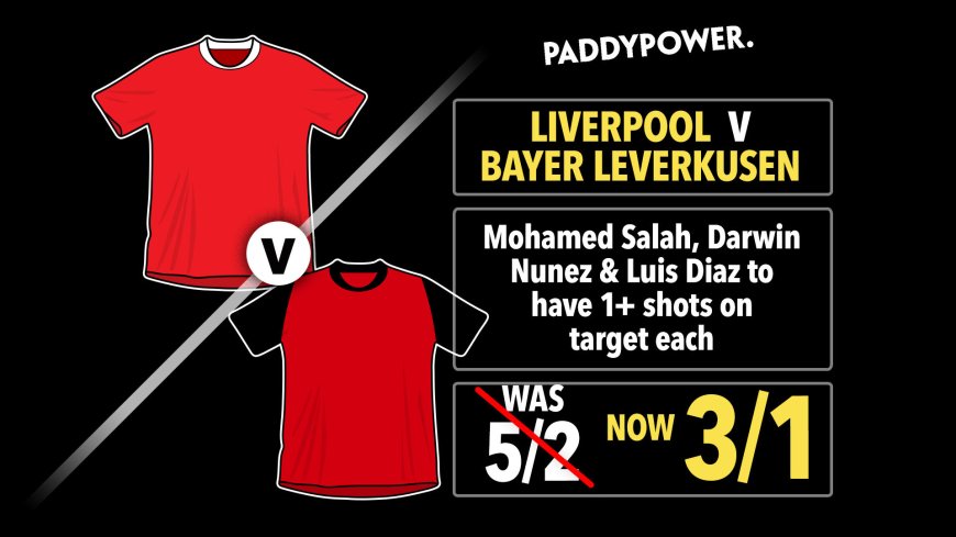 Liverpool v Bayer Leverkusen odds boost: Get 3/1 on Salah, Nunez and Diaz to have a shot on target each with Paddy Power