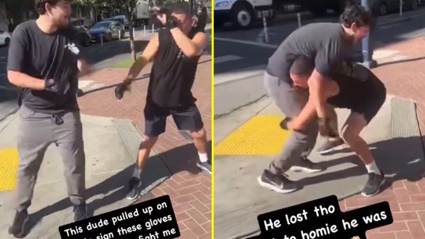 Nate Diaz takes fan to the floor after autograph request leaving fans in stitches at ‘street fight’ encounter