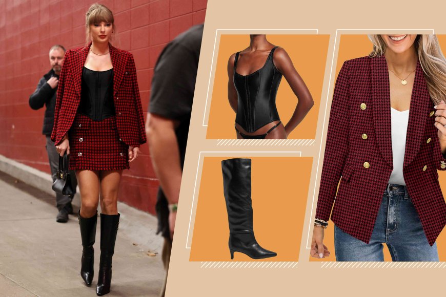 Taylor Swift's Game Day Look Included This Exact $35 Top — Plus, Score Similar Blazers and Knee-High Boots