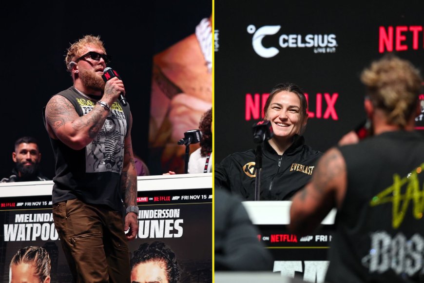 Jake Paul furiously challenges undercard fighters including Katie Taylor to bets after they predict Mike Tyson will beat him