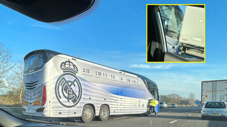 Real Madrid team bus crashes into lorry on M40 after Liverpool defeat