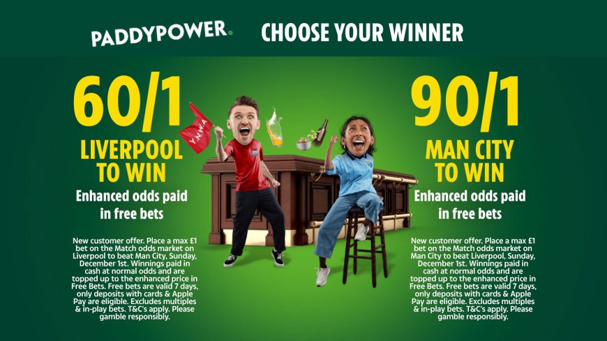 Liverpool v Manchester City betting offer: Get 60/1 on Liverpool to win or 90/1 on Manchester City to win with Paddy Power