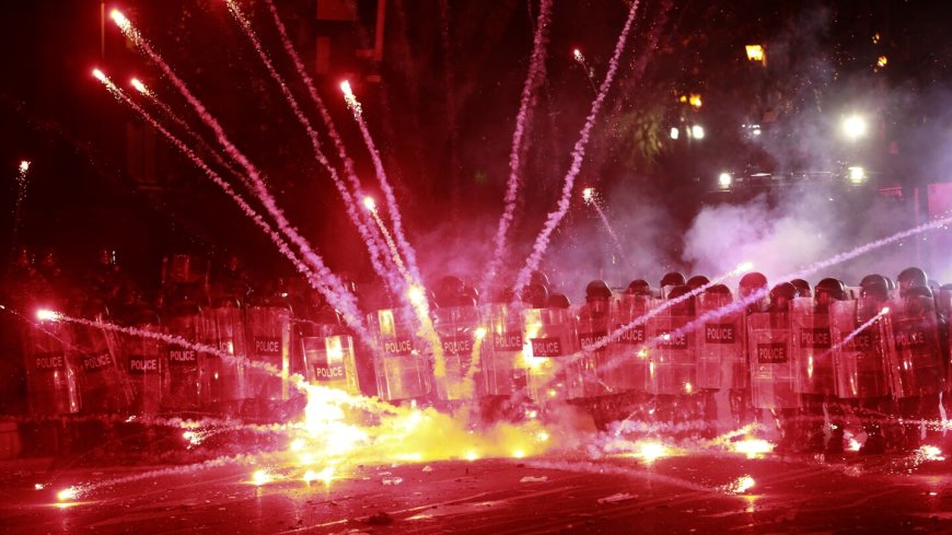 Protesters gather for third night of demonstrations after Georgia announces suspension of EU talks