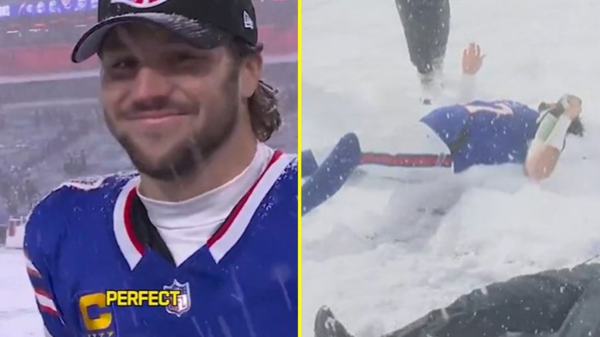 ‘He got me to do it’ – Josh Allen reveals stunning secret after MVP favorite unleashes ‘snow angel’ and makes NFL history with Bills