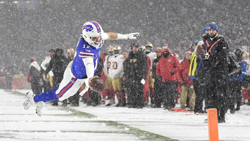 Josh Allen has TDs passing, rushing and receiving as Bills rout 49ers 35-10 in snow, clinch AFC East