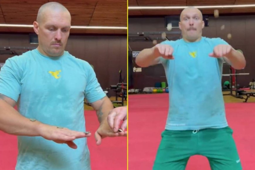 ‘Next level’ – Oleksandr Usyk shows off cat-like reflexes with outrageous trick before Tyson Fury fight