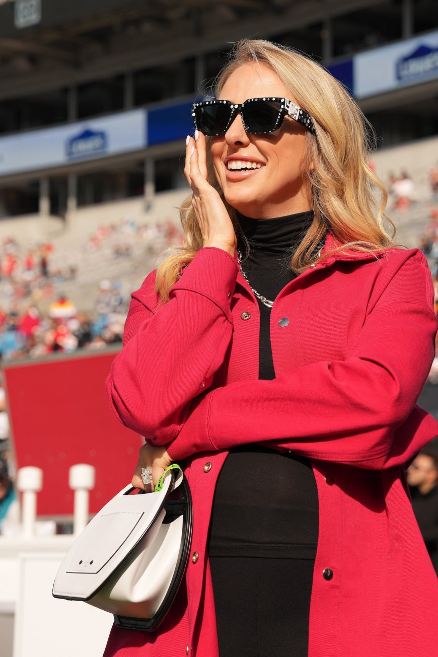 Pregnant Brittany Mahomes Steals the Show in Red Leather at Chiefs Game