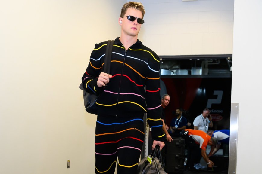 Joe Burrow arrives in garish outfit ahead of a special never been done before Monday Night Football broadcast