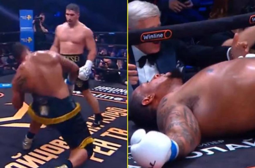 Ex-NFL and UFC star left motionless on canvas in sickening KO as boxing fight ends in disaster again