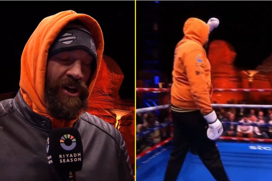 Tyson Fury refuses to throw a single punch and gives bizarre interview at open workout for Oleksandr Usyk rematch