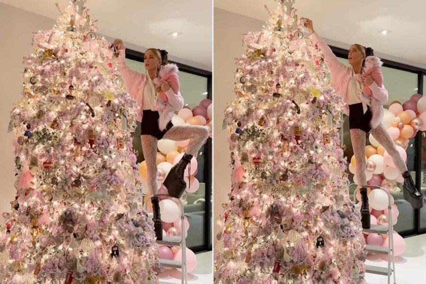 Kate Beckinsale Impressively Balances on a Step Ladder in Towering Boots While Decorating Her Christmas Tree