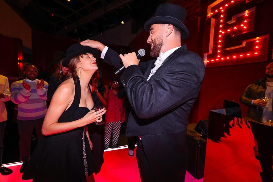 Travis Kelce Adorably Gifts Taylor Swift the '22' Hat at 'Eras' Party