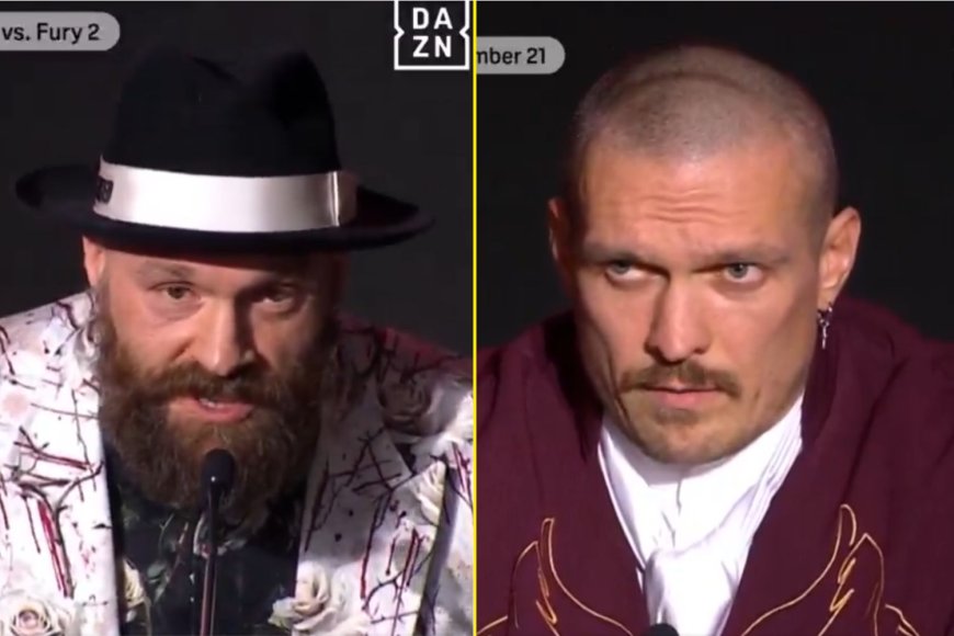 Tyson Fury repeats same X-rated words over and over as he refuses to say more at Oleksandr Usyk press conference