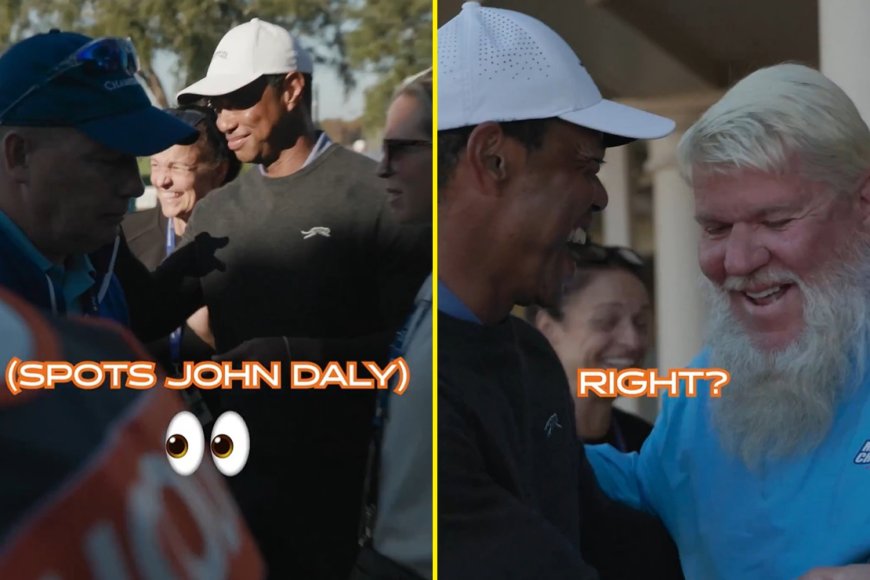 Tiger Woods can’t resist cheeky John Daly jibe when spotting old rival at PNC Championship