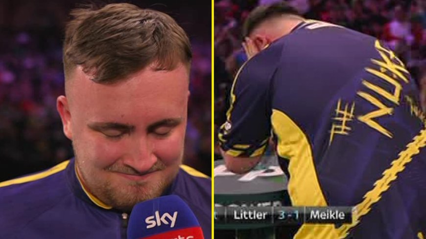 Luke Littler stops interview as he fights back tears after one of darts’ most outstanding sets in history