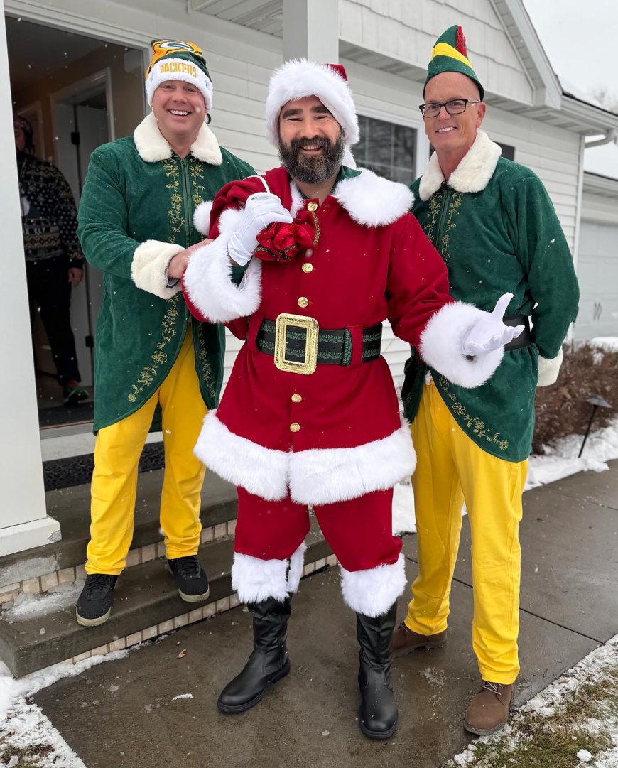 Jason Kelce Dresses as Santa Claus and Brings Christmas Spirit to ESPN