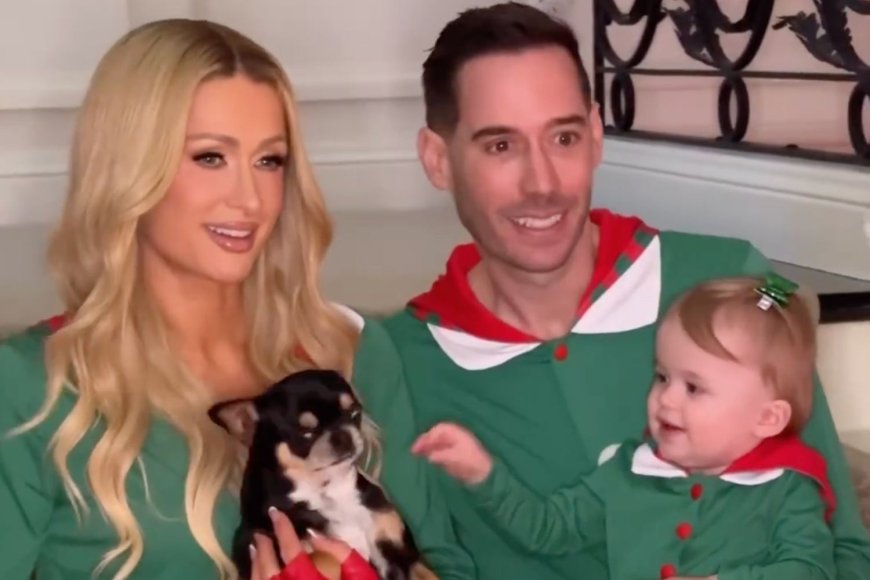 Paris Hilton Is Serving 'Slivmas' While Celebrating Christmas in Matching Pajamas with Her Husband and 2 Kids