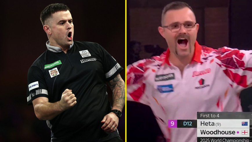 ‘My head was gone’ – Luke Woodhouse reveals reason for heartwarming nine-dart finish celebration with Damon Heta