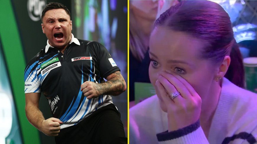 Gerwyn Price’s wife fights back tears as Welshman wins Ally Pally classic in sudden death