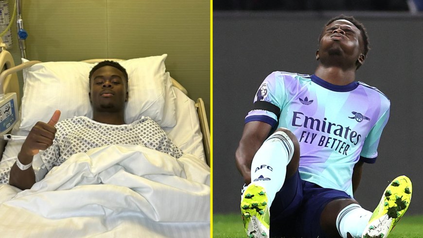 Bukayo Saka shares picture from hospital bed as star makes promise to Arsenal fans