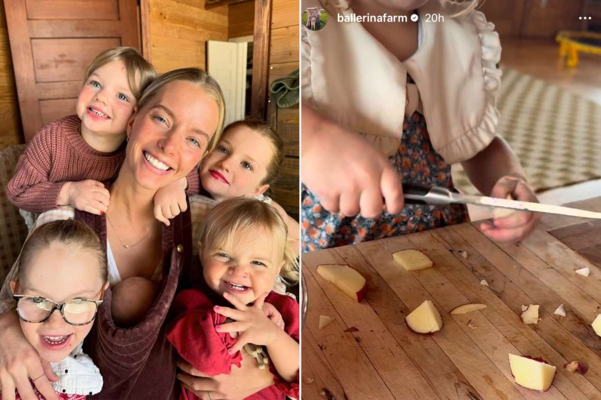 Ballerina Farm's Hannah Neeleman Posts Videos of Daughters Wielding Full-Sized Knives as They Lend a Hand in Kitchen