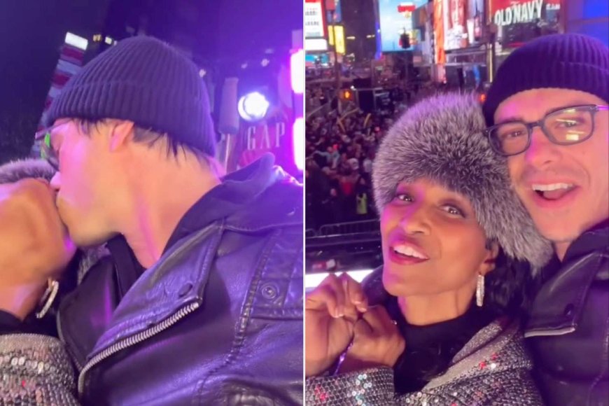 Chilli and Matthew Lawrence Share a Kiss as They Ring in 2025 in N.Y.C.'s Times Square: 'Many Blessings'