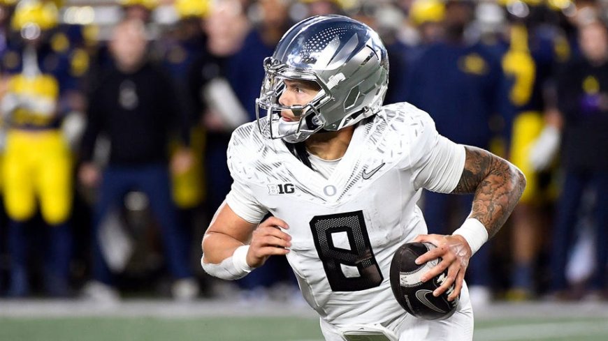 Oregon quarterback Dillon Gabriel suggests football games should be played without bad weather