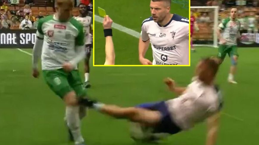 ‘Never seen him like this’ – Ex-Arsenal star Lukas Podolski avoids red card for ‘horrendous’ tackle