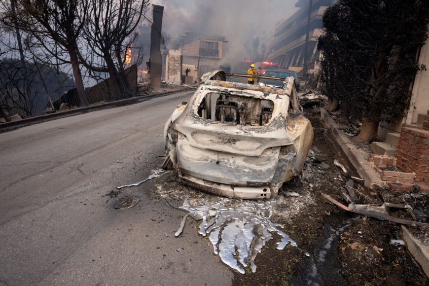 Burning Teslas in LA add toxic barriers to wildfire cleanup