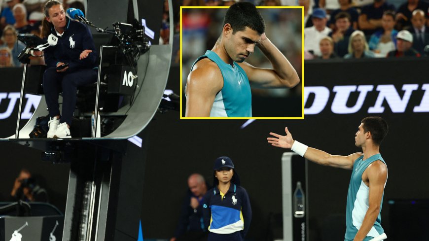 Carlos Alcaraz booed by fans as meltdown sees Spaniard accuse umpire of being influenced by Novak Djokovic