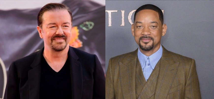 Ricky Gervais Risks Being 'Slapped' By Will Smith After Mocking The Actor's Son & Wife With A 'Bald' Joke