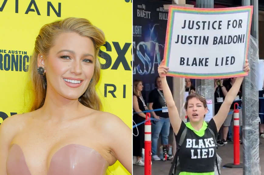 Justin Baldoni Supporter Protests at Blake Lively’s ‘Another Simple Favor’ SXSW Premiere